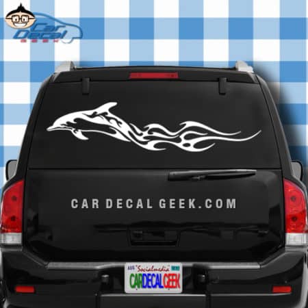 Flaming Dolphin Tribal Vinyl Truck Car Auto Decal ** 3 Sizes **