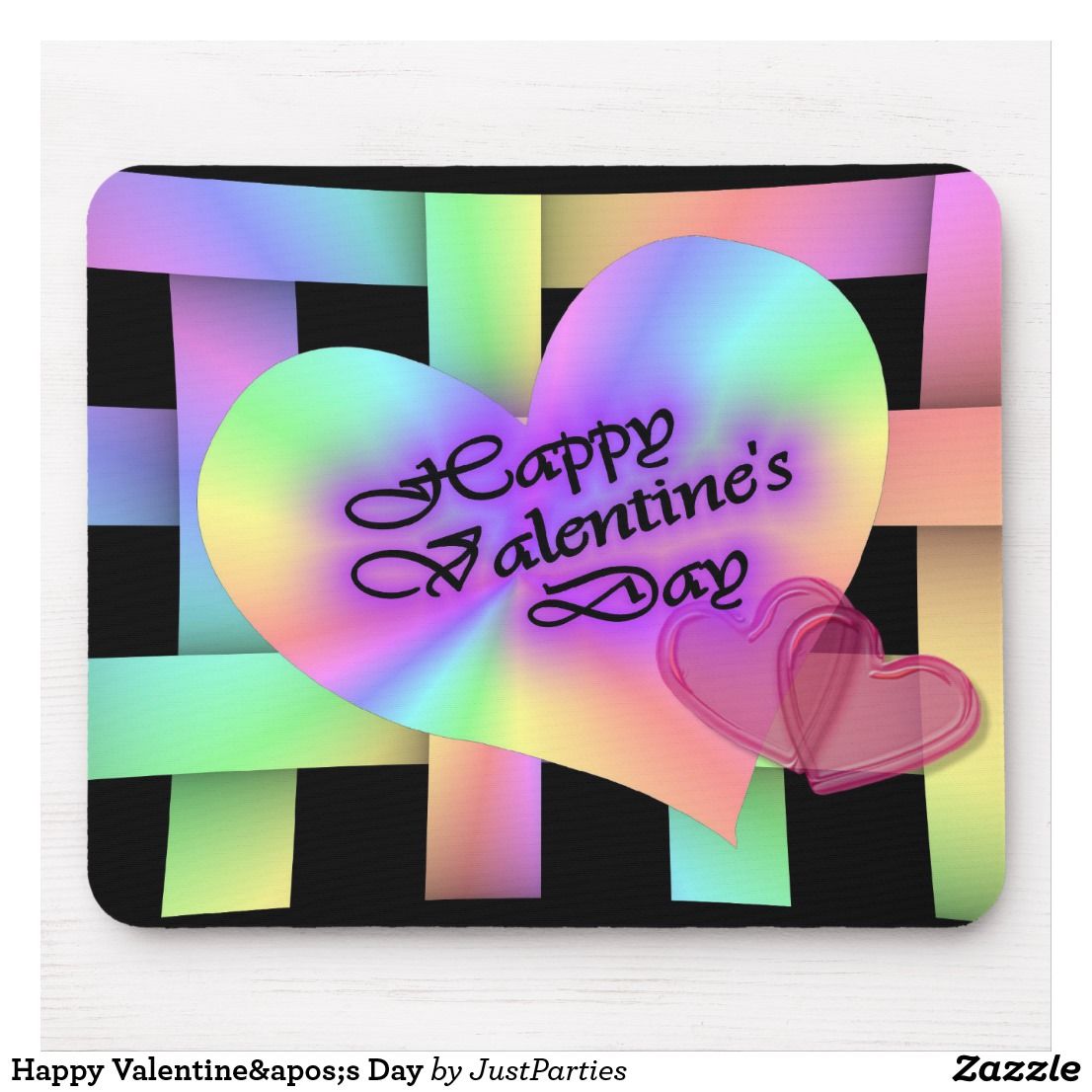 Happy Valentines Day Red Mouse Pad 9.25