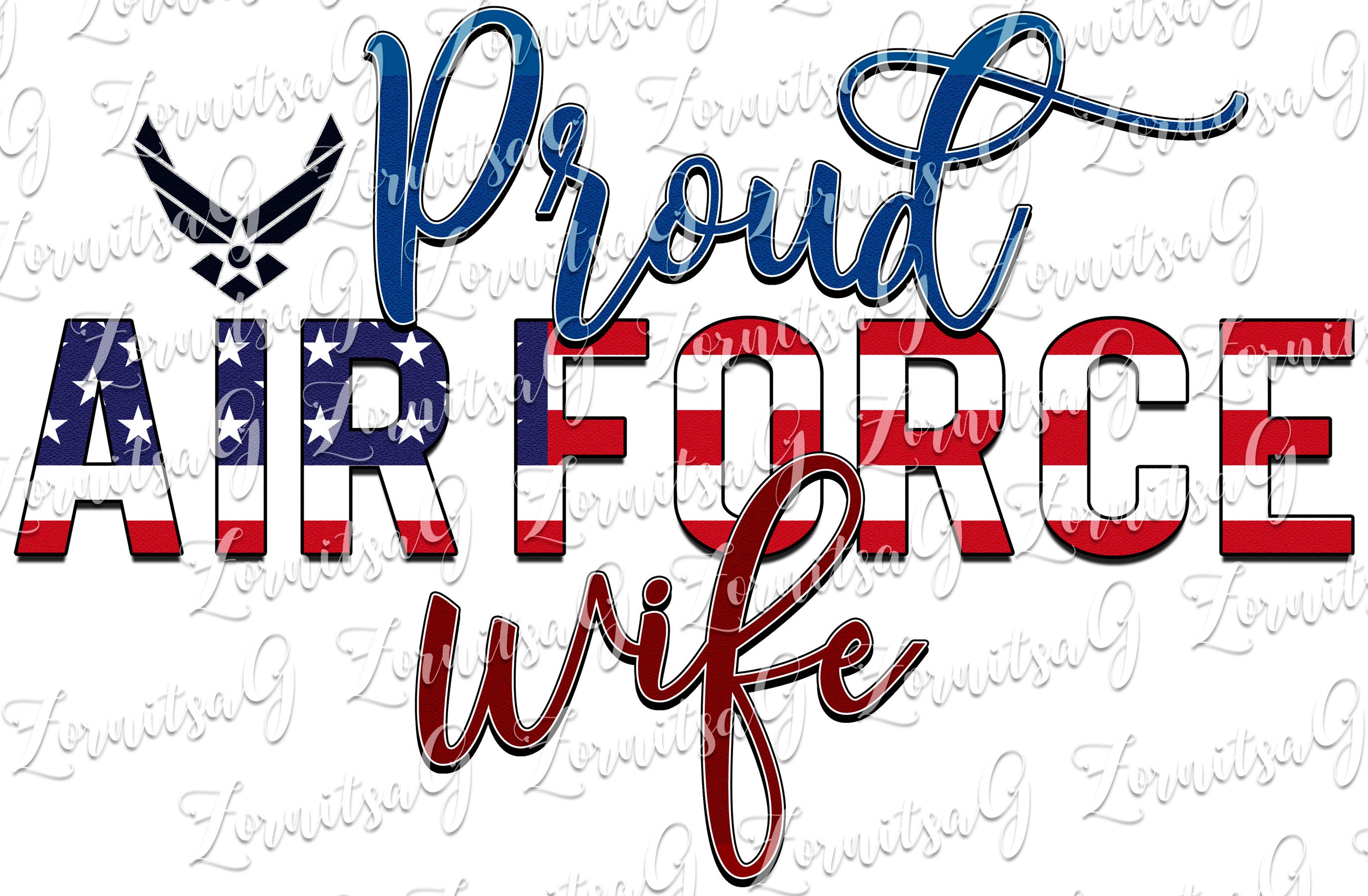 Proud Air Force Wife Mouse Pad  9.25