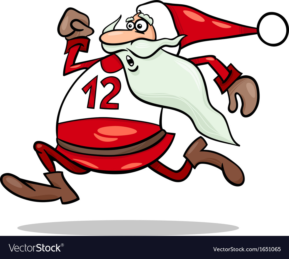 Santa Running With Present Mouse Pad 9.25
