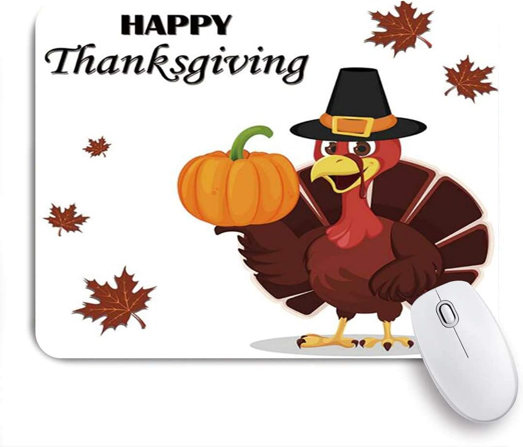 Thanksgiving Turkey Text Mouse Pad 9.25