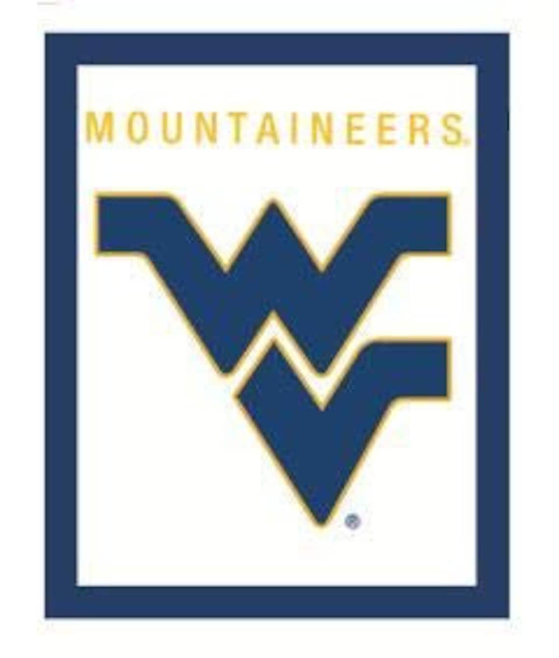 WVU West Virginia University Mountaineers (Yellow Outline) Vinyl Die-Cut Decal / Sticker ** 4 Sizes **