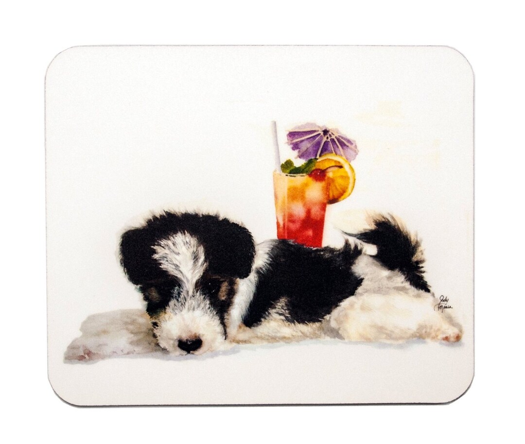 I Love my Wire Fox Terrier Mouse Pad 9.25