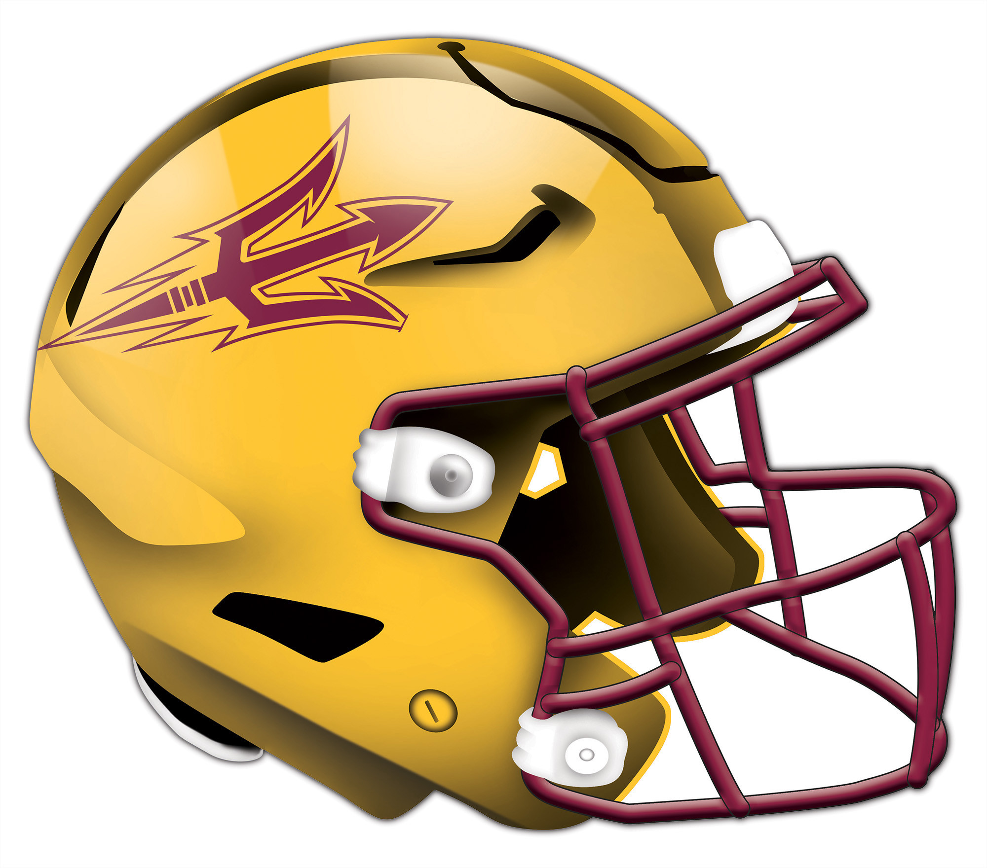 Arizona Sun Devils BURGUNDY New Shape Helmet Vinyl Die-Cut Decal / Sticker ** 4 Sizes **