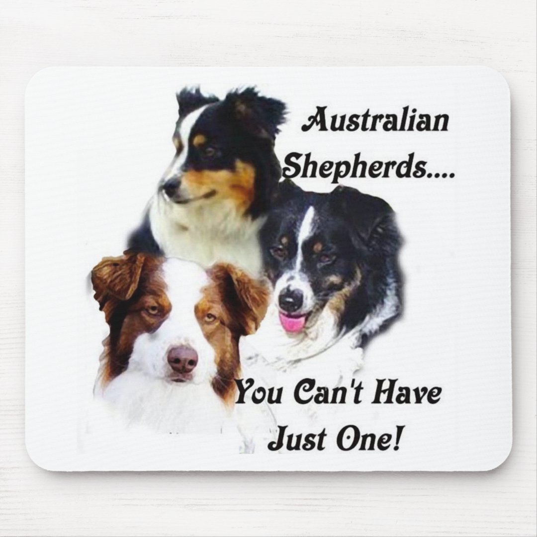 I Love my Australian Shepherd Mouse Pad 9.25