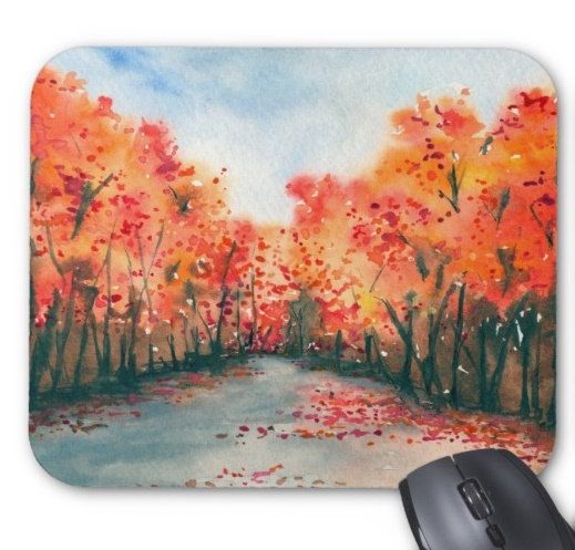 Beautiful Autumn Landscape Vintage Scene Mouse Pad 9.25" X 7.75"  