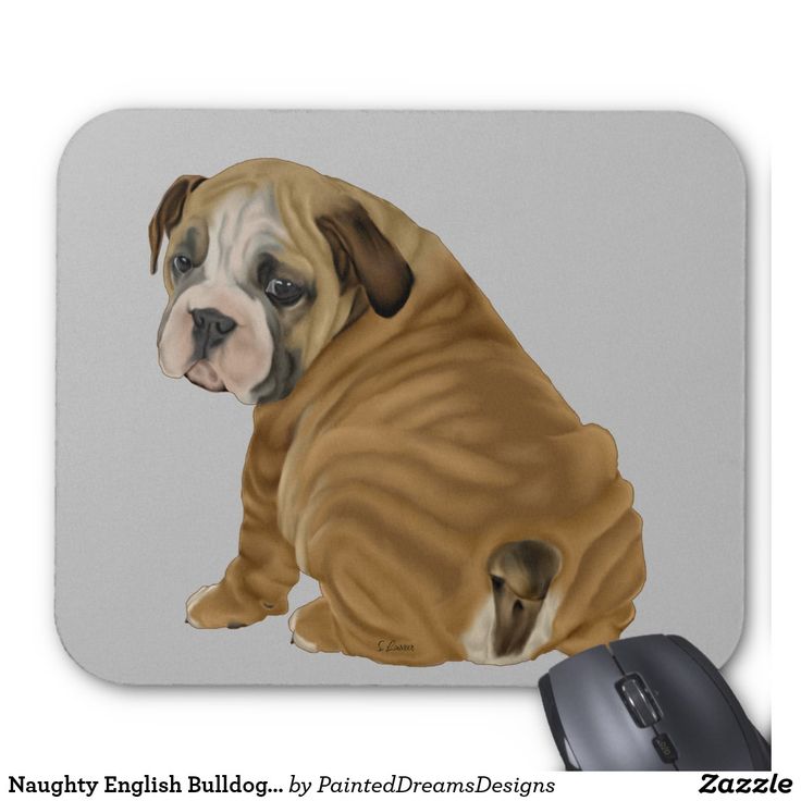 I Love my Bulldog Mouse Pad 9.25