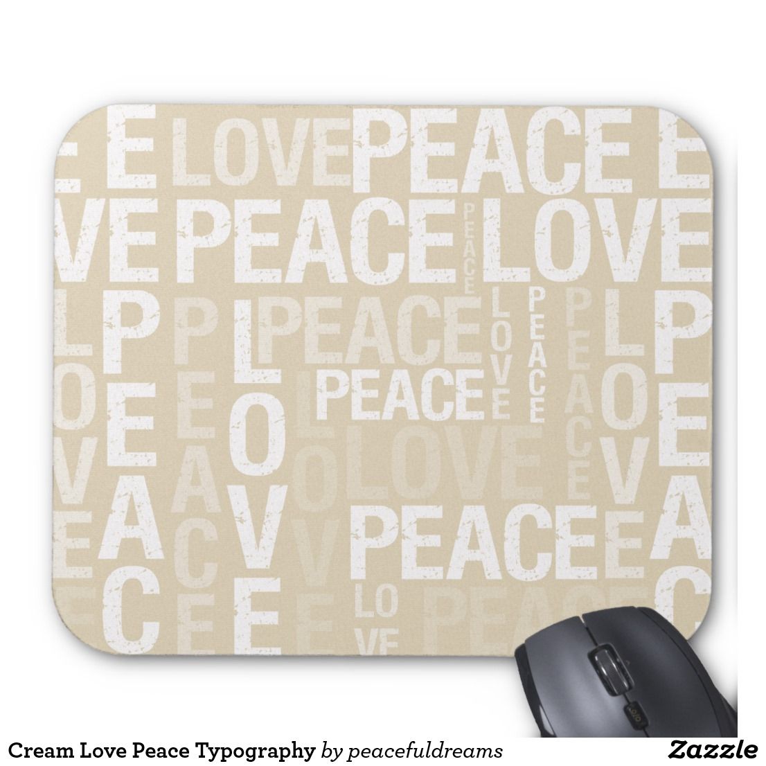 Peace Love Joy Doodle Mouse Pad 9.25