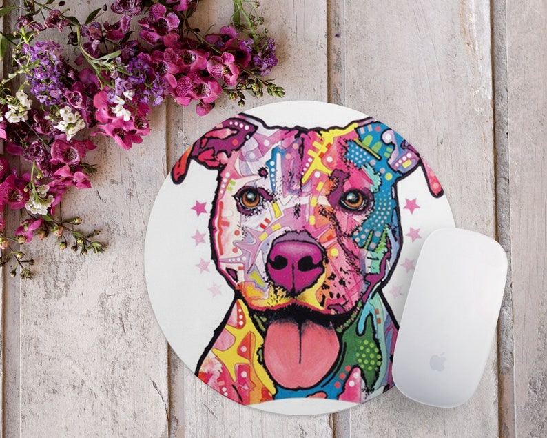 Pit Bull Black & White Mouse Pad 9.25