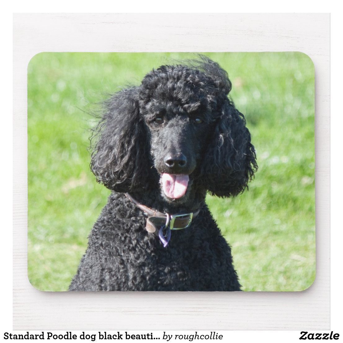 I Love my Black Poodle  Mouse Pad 9.25