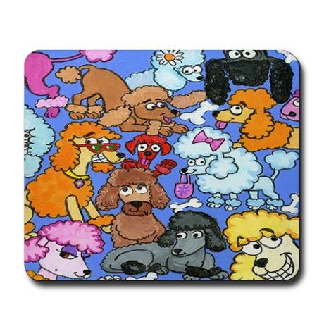 I Love my Red Poodle  Mouse Pad 9.25