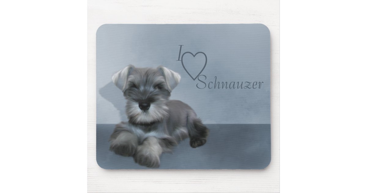 I Love my Schnauzer Mouse Pad 9.25