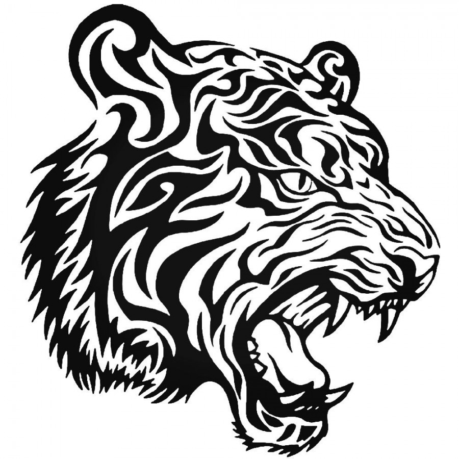 Traditional Tiger Head Die-cut Vinyl Decal / Sticker ** 4 Sizes **