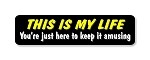 " This is my Life, You're just here to keep it amusing "  Motorcycle Decal
